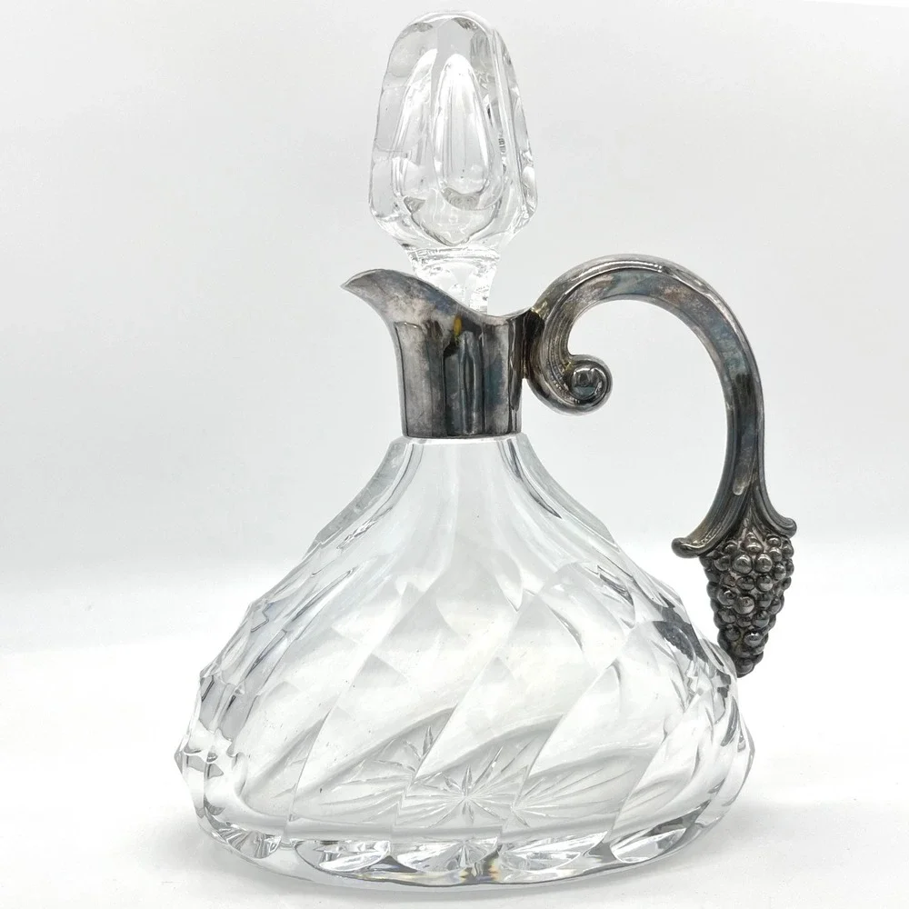 Antique Spritzer & Fuhrmann Sterling Silver‎ & Crystal Decanter Germany